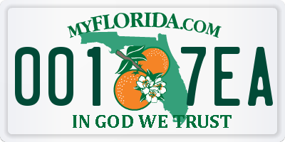 FL license plate 0017EA