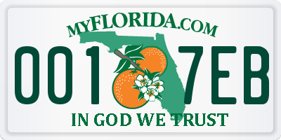 FL license plate 0017EB