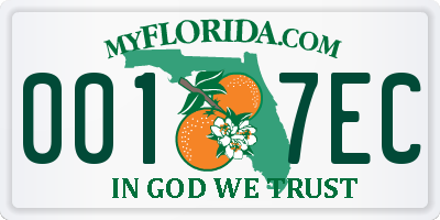 FL license plate 0017EC