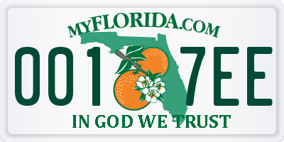 FL license plate 0017EE