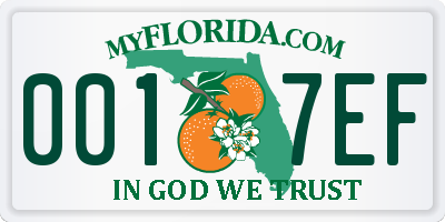 FL license plate 0017EF