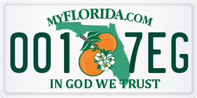 FL license plate 0017EG