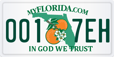 FL license plate 0017EH