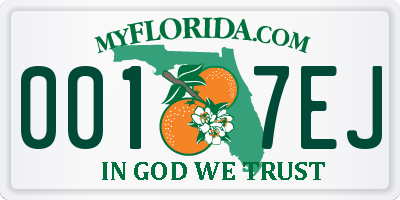 FL license plate 0017EJ