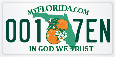 FL license plate 0017EN