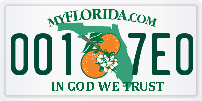 FL license plate 0017EO