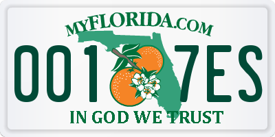 FL license plate 0017ES