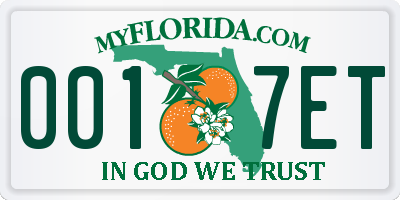 FL license plate 0017ET