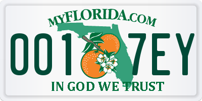 FL license plate 0017EY
