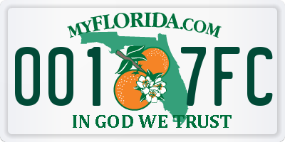 FL license plate 0017FC