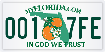 FL license plate 0017FE