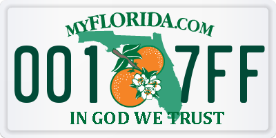 FL license plate 0017FF