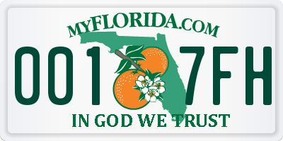 FL license plate 0017FH