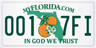 FL license plate 0017FI