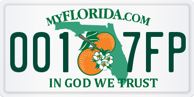 FL license plate 0017FP