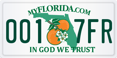 FL license plate 0017FR