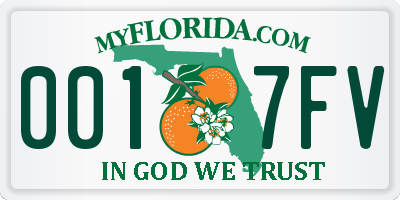 FL license plate 0017FV