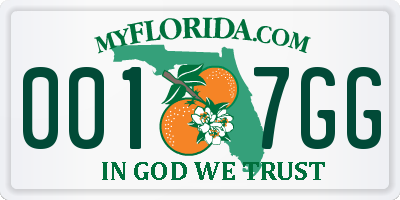 FL license plate 0017GG