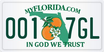 FL license plate 0017GL