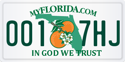 FL license plate 0017HJ