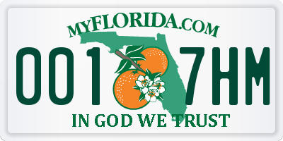 FL license plate 0017HM