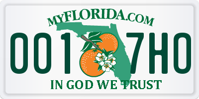 FL license plate 0017HO