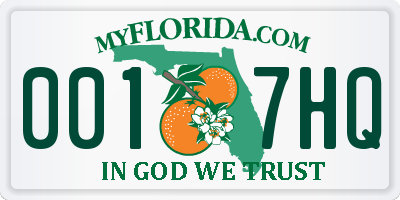 FL license plate 0017HQ