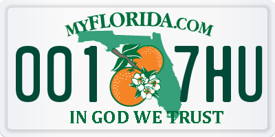 FL license plate 0017HU