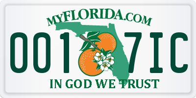 FL license plate 0017IC