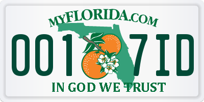 FL license plate 0017ID