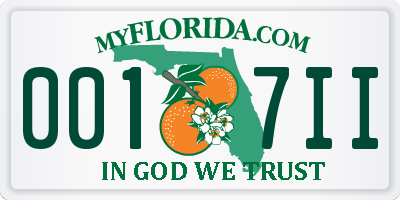 FL license plate 0017II