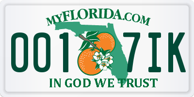 FL license plate 0017IK