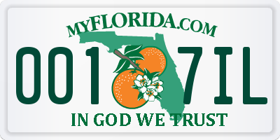 FL license plate 0017IL