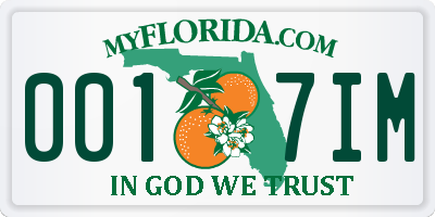 FL license plate 0017IM