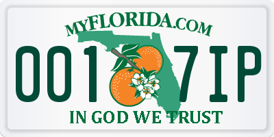 FL license plate 0017IP