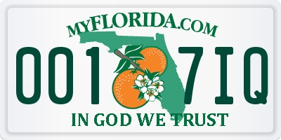FL license plate 0017IQ