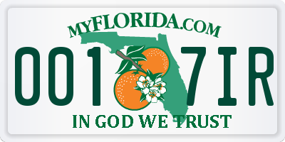 FL license plate 0017IR