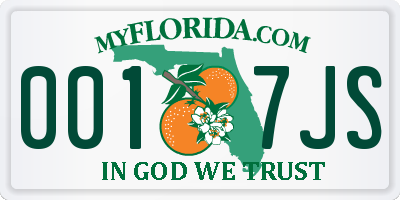 FL license plate 0017JS