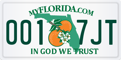 FL license plate 0017JT