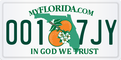 FL license plate 0017JY