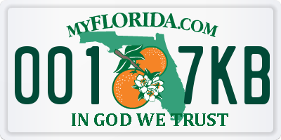 FL license plate 0017KB