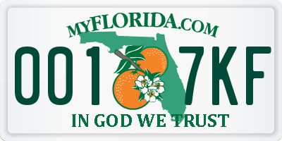 FL license plate 0017KF