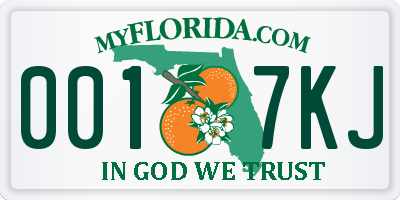 FL license plate 0017KJ