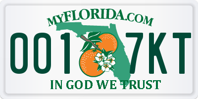 FL license plate 0017KT