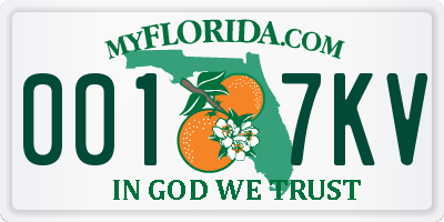 FL license plate 0017KV