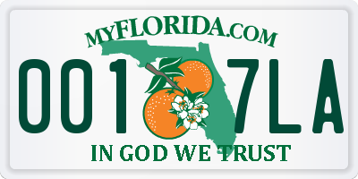 FL license plate 0017LA