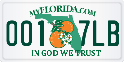 FL license plate 0017LB