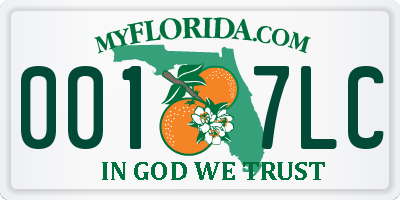 FL license plate 0017LC