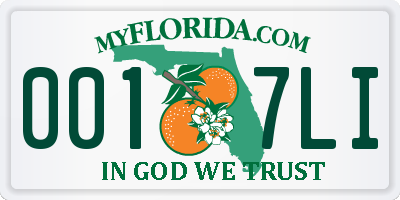 FL license plate 0017LI