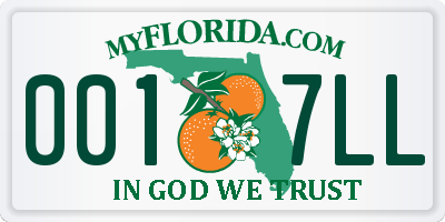 FL license plate 0017LL